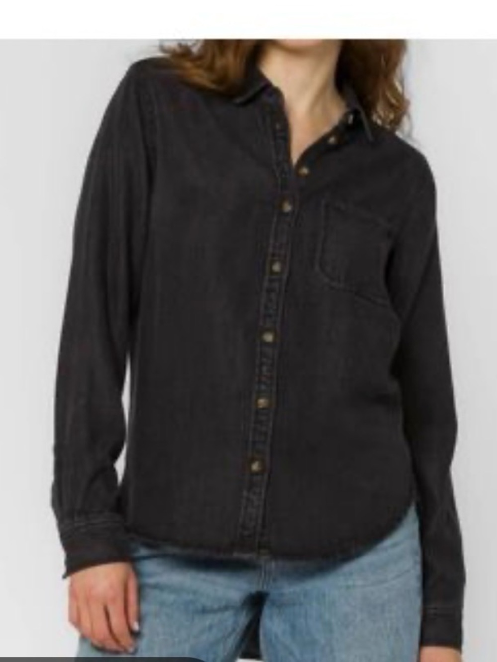 Velvet Heart Washed Black Women's Denim Shirt - size medium